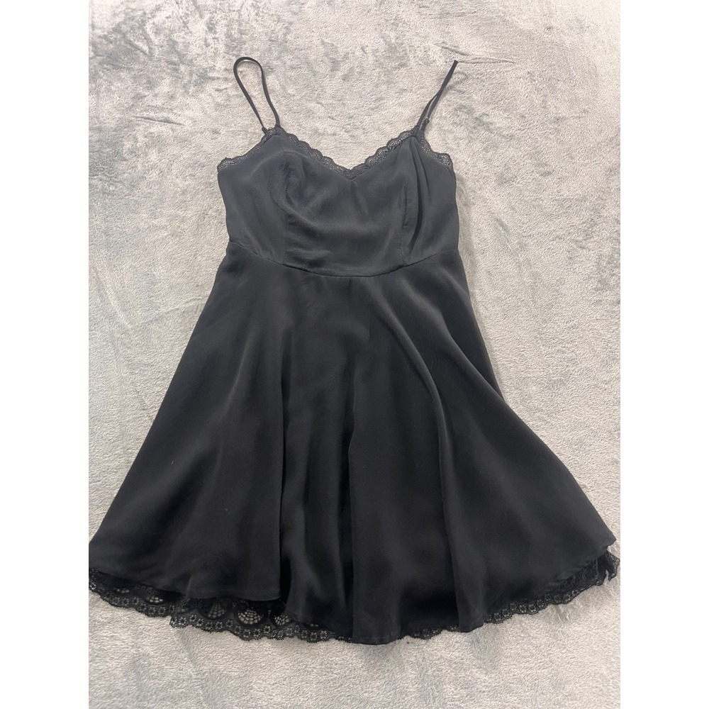 Forever 21 Whimsigoth Fairy Black Lace Mini Dress Womens Small Sleeveless Zip